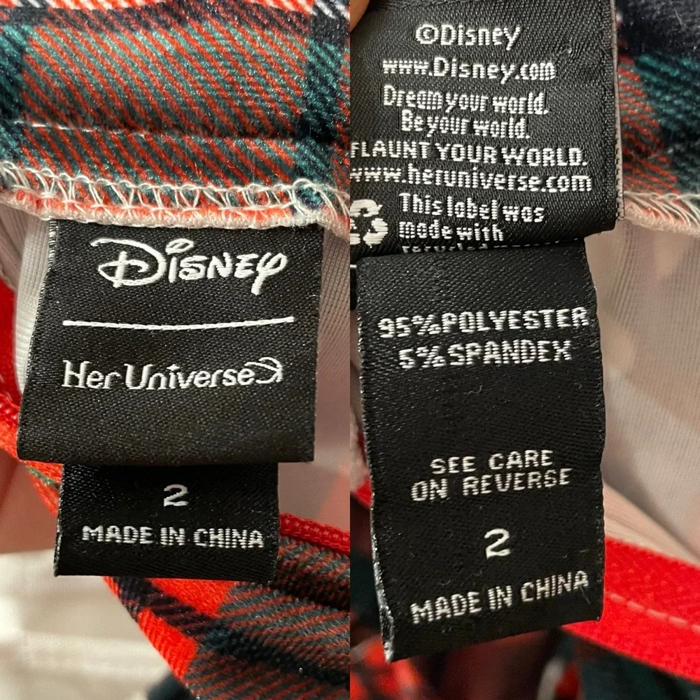 Her Universe Disney Holiday Plaid Skirtall - Picture 9 of 10